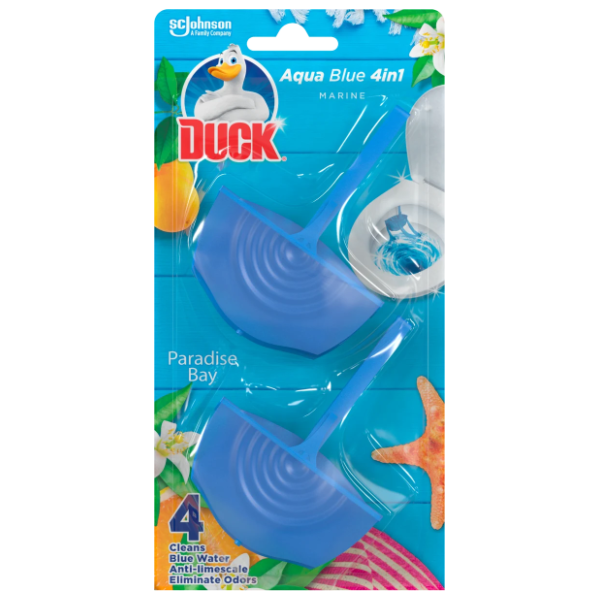 DUCK WC osveživač Aqua blue 4in1 paradise bay 2x40g 0
