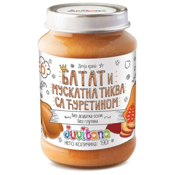 JUVITANA kašica batat muskatna tikva ćuretina 190g 0