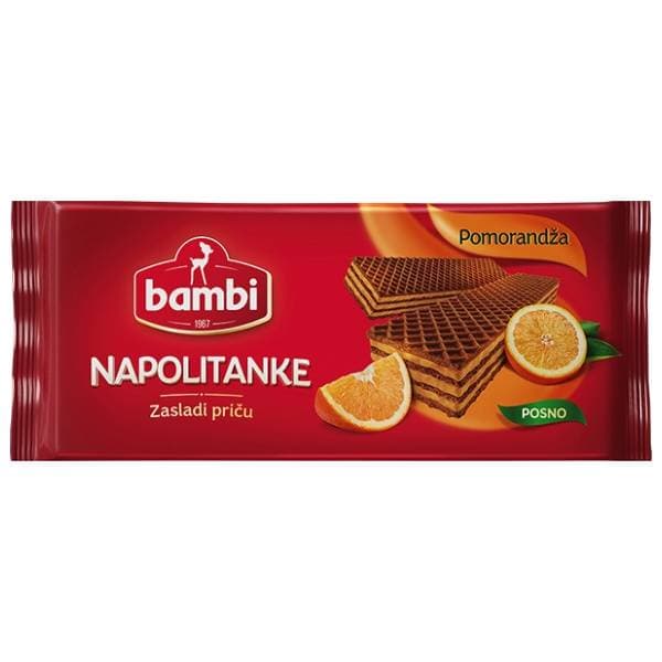 Napolitanke BAMBI pomorandža 185g 0