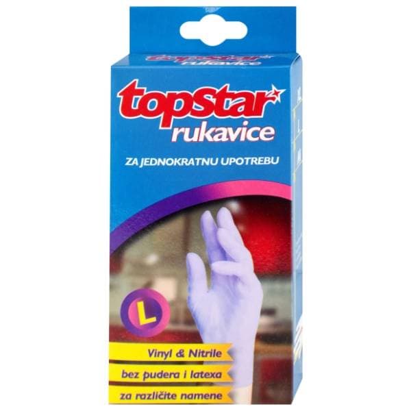 TOP STAR univerzalne rukavice vinil L 10kom 0