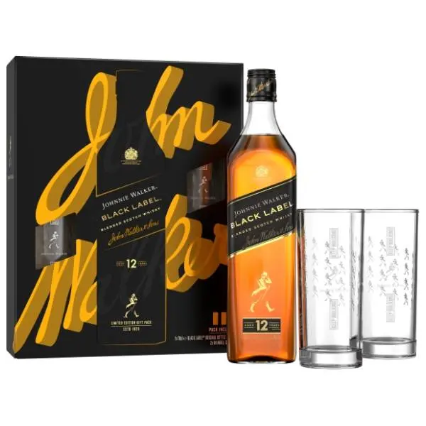 Viski JOHNNIE WALKER Black label 0,7l + 2 čaše 0