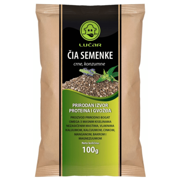 Čia semenke LUČAR crne konzumne 100g 0