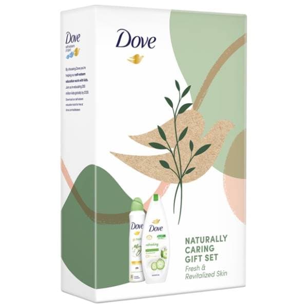 DOVE set Naturally caring (gel za tuširanje i dezodorans)	 0
