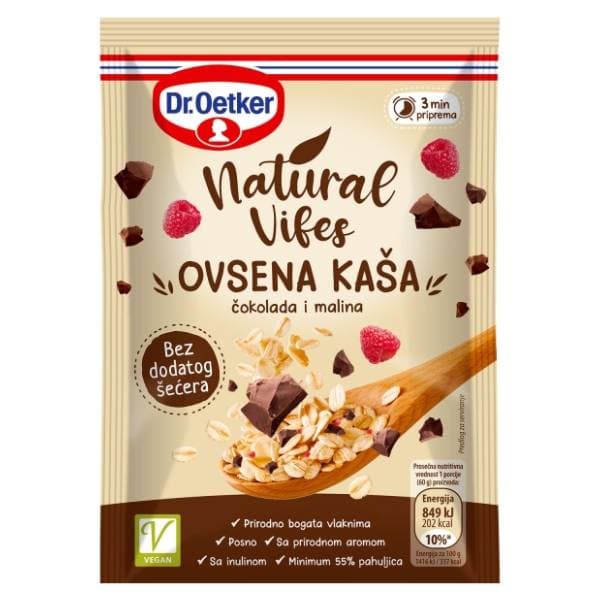 DR.OETKER ovsena kaša čokolada malina 60g 0