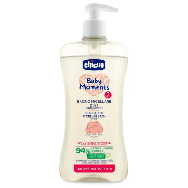 CHICCO baby moments micellar kupka i šampon 2in1 500ml 0