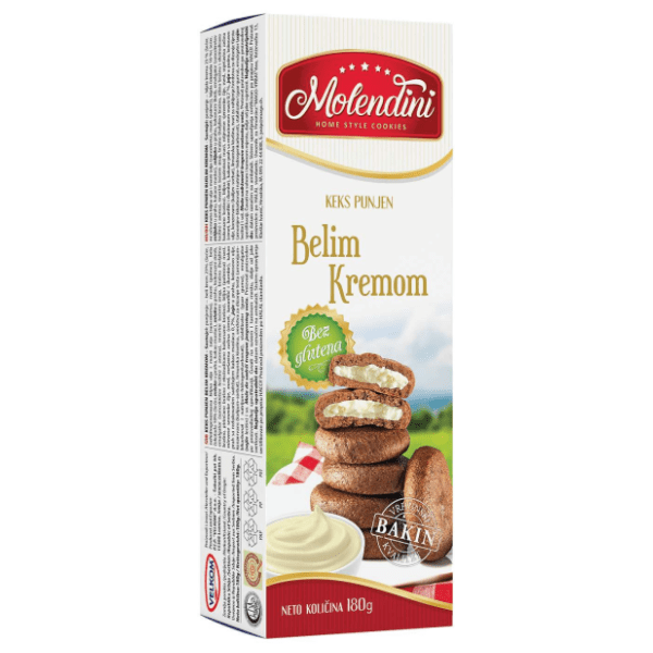 MOLENDINI Keks bez glutena sa belim kremom 180g 0