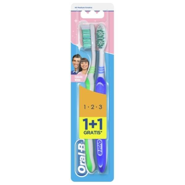 ORAL B 3-effect Delicate white četkica za zube 1+1 gratis 0