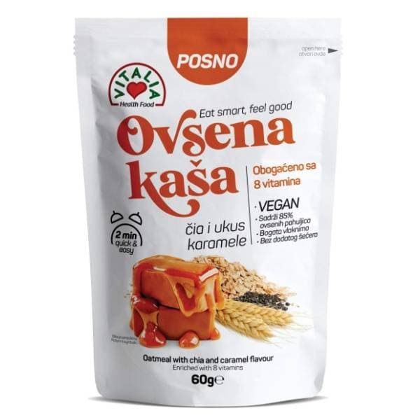 VITALIA ovsena kaša čia karamela 60g 0