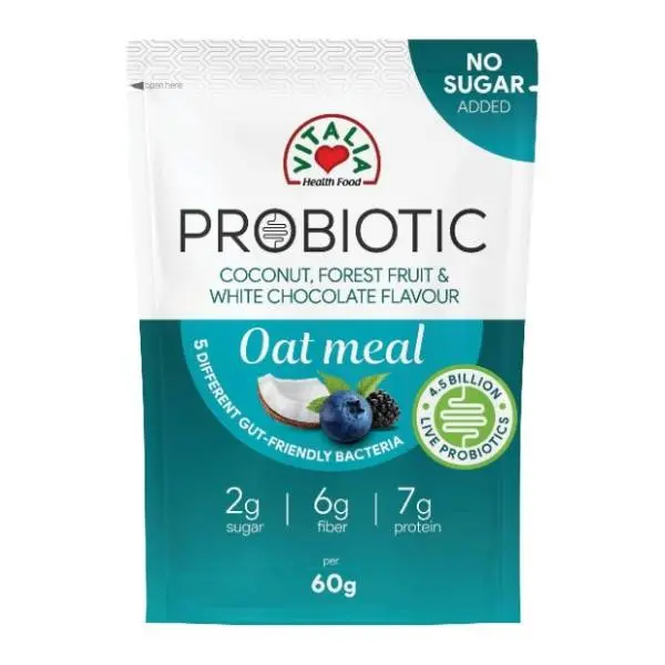 VITALIA Probiotic ovsena kaša crveno voće bela čokolada 60g 0