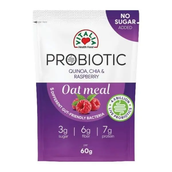 VITALIA Probiotic ovsena kaša kinoa malina čia 60g 0