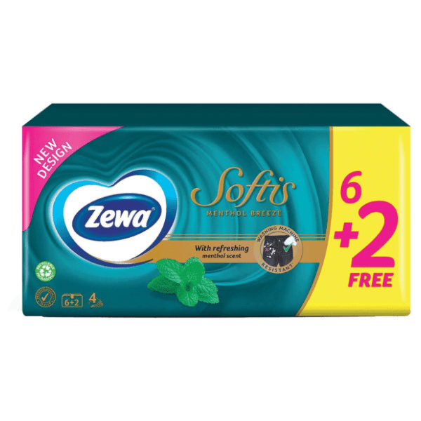 Papirne maramice ZEWA softis sa mentolom 4sloja 6+2 gratis 0