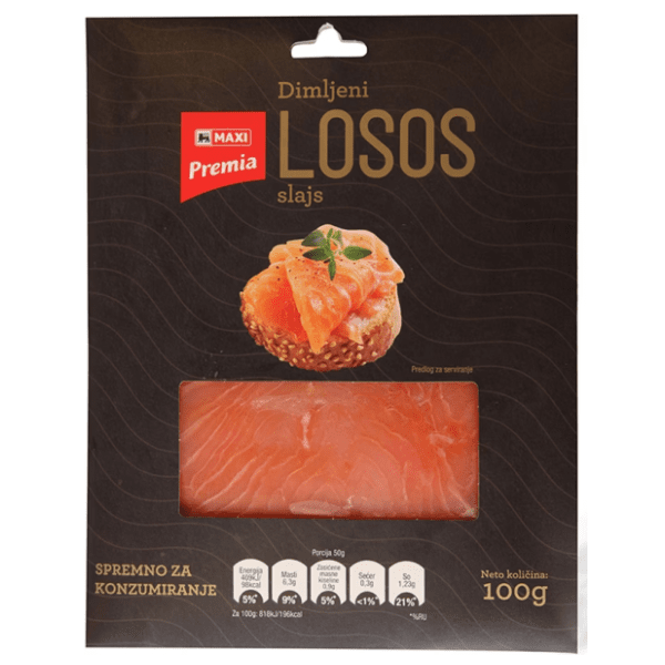 PREMIA dimljeni losos slajs 100g 0