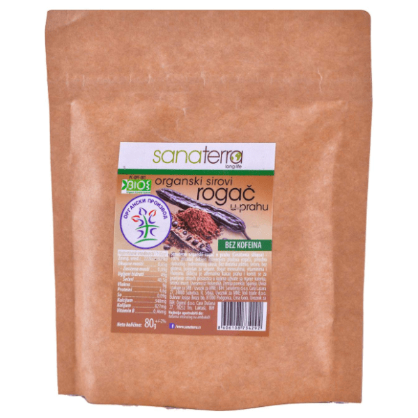 SANATERRA Rogač u prahu organski 80g 0
