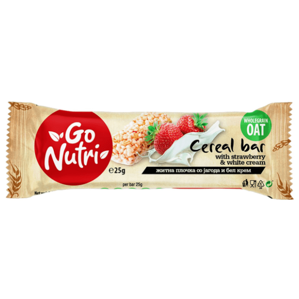 Štanglica VITALIA Go nutri bar jagoda beli krem 25g 0
