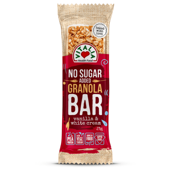 Štanglica VITALIA Granola bar vanilla & white cream 23g 0