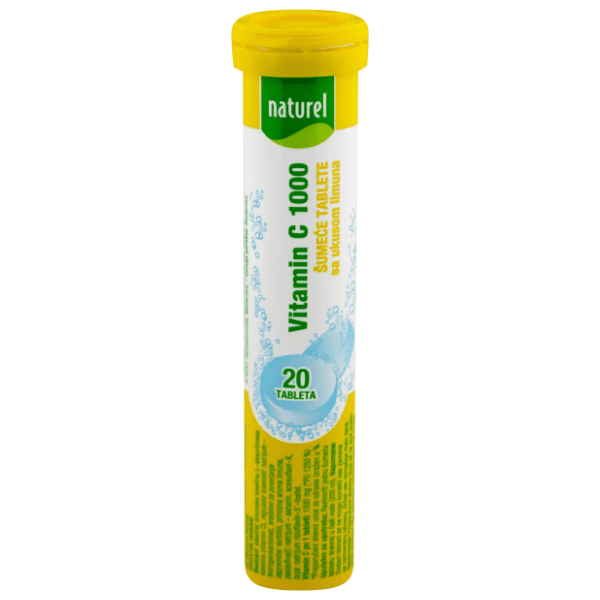 Šumeće tablete NATUREL vitamin C sa zaslađivačem 1000mg 80g 0