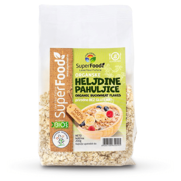 SUPERFOOD organske heljdine pahuljice bez glutena 200g 0