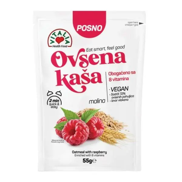 VITALIA ovsena kaša malina 55g 0