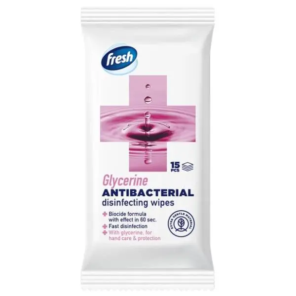 Vlažne maramice FRESH antibakterijske glicerin 15kom 0