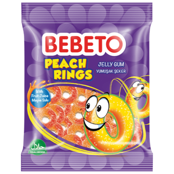 Bombone BEBETO Peach rings 80g 0