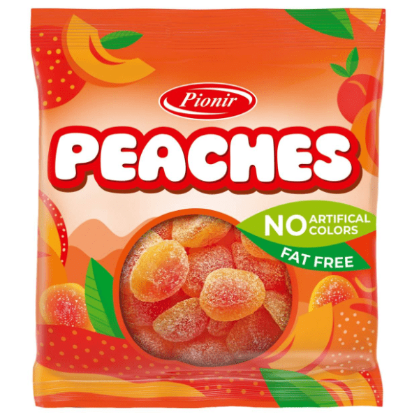 Bombone gumene PIONIR Gummy peaches 100g 0