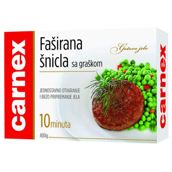 CARNEX Faširana šnicla sa graškom 400g 0