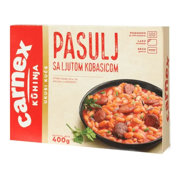 CARNEX Pasulj sa ljutom kobasicom 400g 0