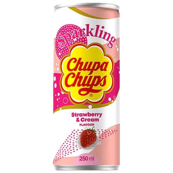 CHUPA CHUPS sok jagoda i cream limenka 250ml 0