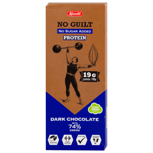 Čokolada KANDIT No guilt dark 74% protein 80g 0