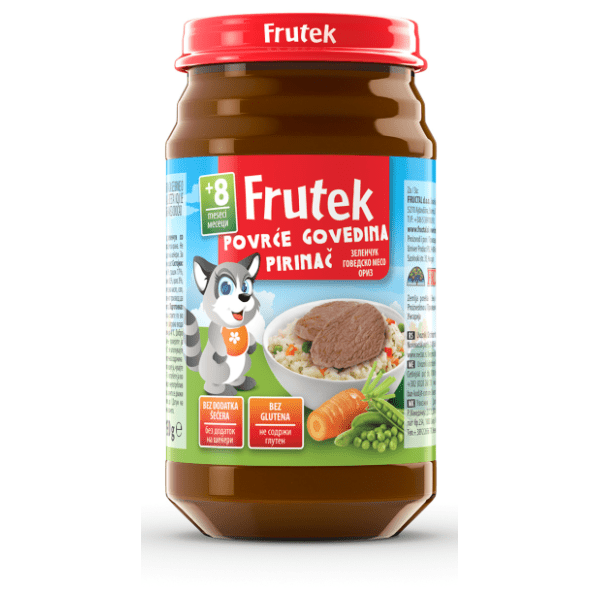 FRUTEK kašica povreće govedina pirinač 190g 0