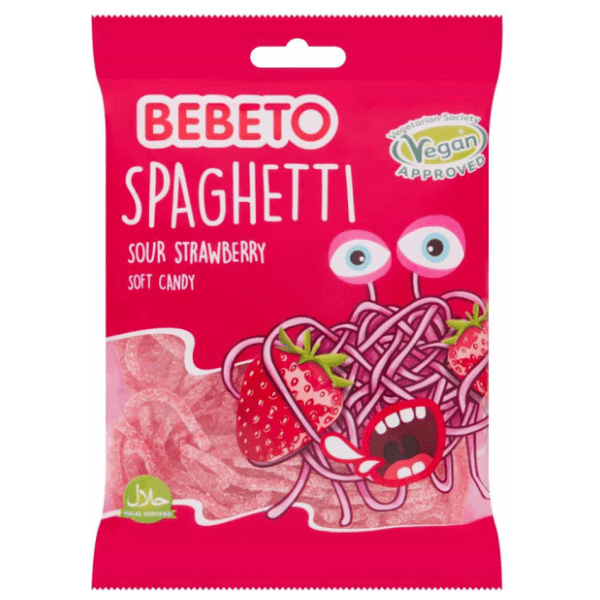 Gumene bombone BEBETO Spaghetti jagoda 80g 0