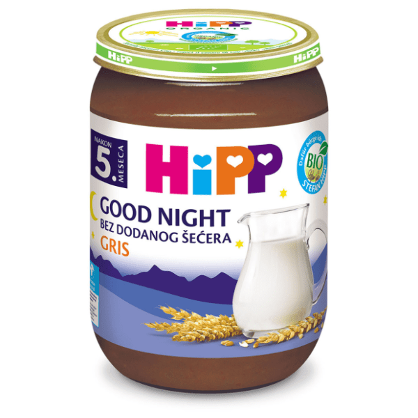 HIPP Kašica laku noć pšenični griz 190g 0