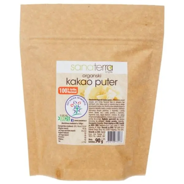 Kakao puter SANATERRA organski 90g 0