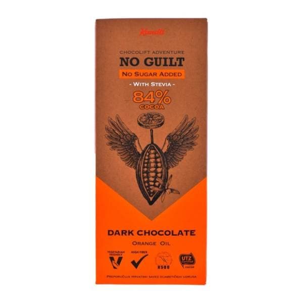 KANDIT No Guilt crna čokolada 84% kakao bez dodatog šećera 80g 0