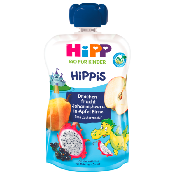 HIPP Hippis voćni pire jabuka kruška zmajevo voće ribizla 100g 0
