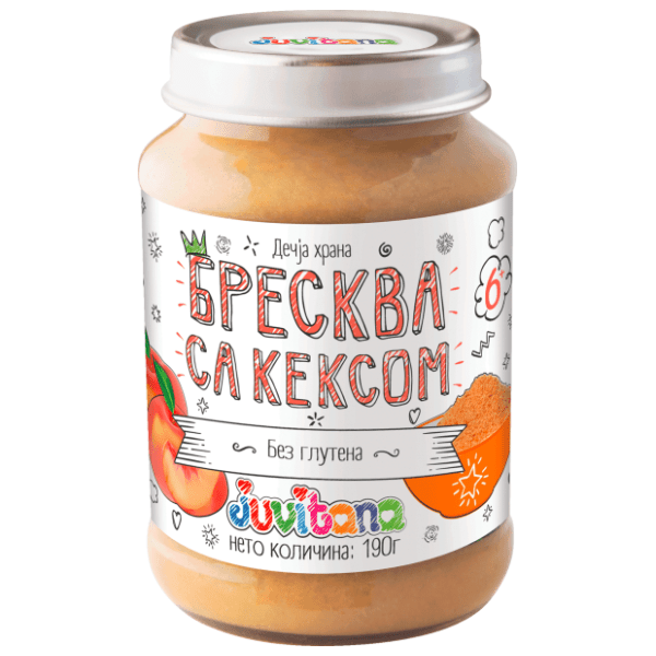 Kašica JUVITANA Breskva sa keksom 190g 0