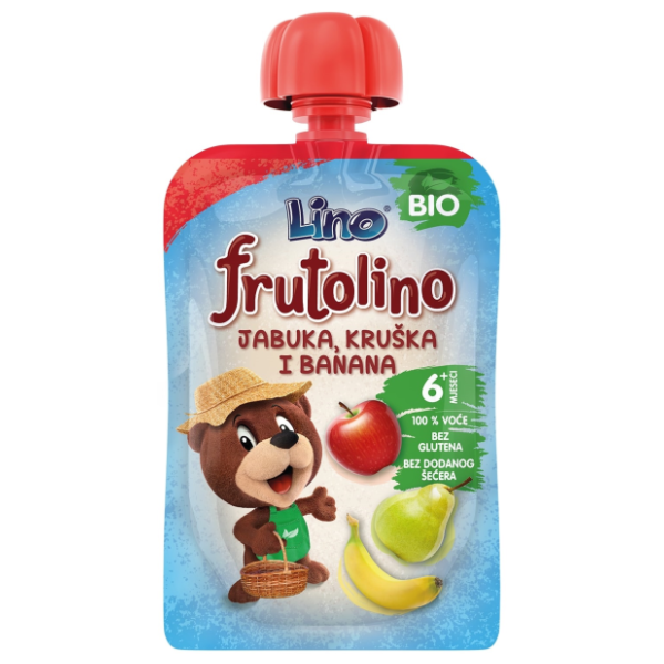 Kašica LINO Frutolino jabuka kruška banana bio 100g 0