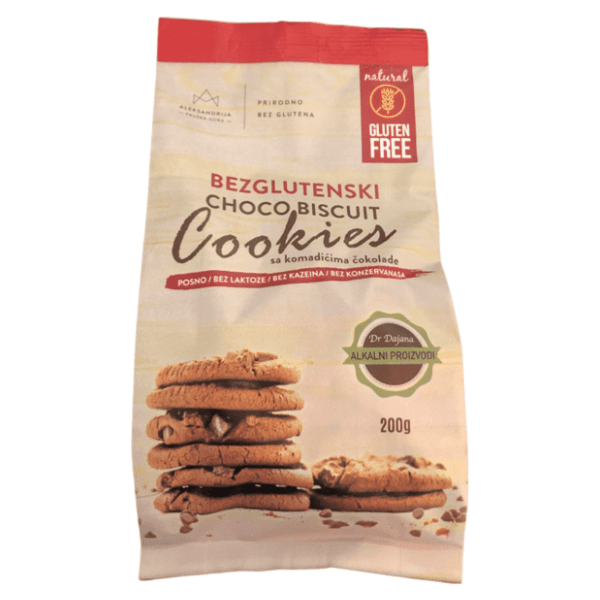 Keks ALEKSANDRIJA Cookies sa čokoladom bez glutena 200g 0