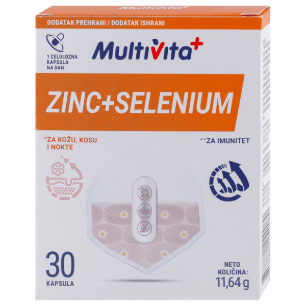 MULTIVITA Kapsule Cink + selenium 30kom 0