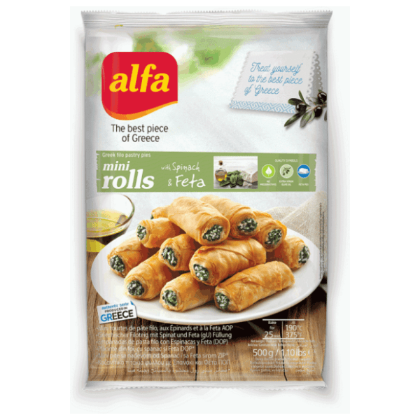 Pita ALFA Mini rolls spanać feta sir 500g 0