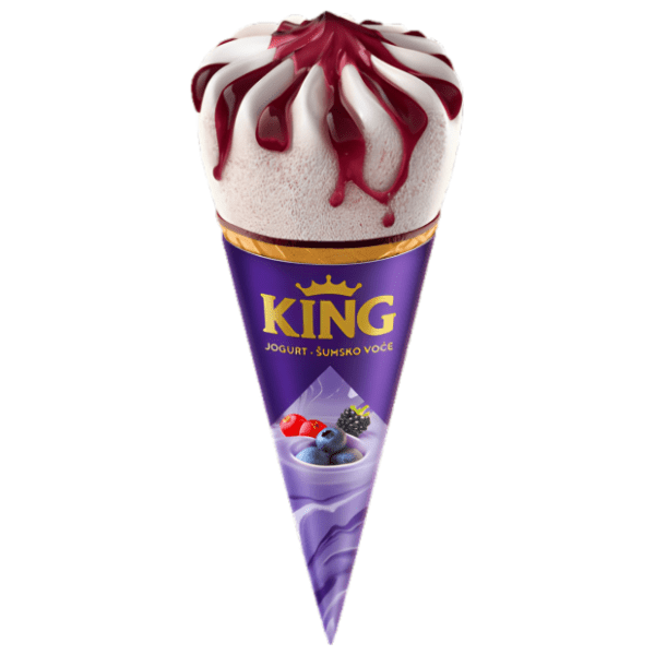 Sladoled KING jogurt i šumsko voće kornet 167ml 0
