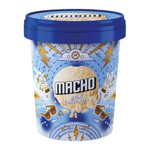 Sladoled MACHO bela čokolada čaša 370ml 0
