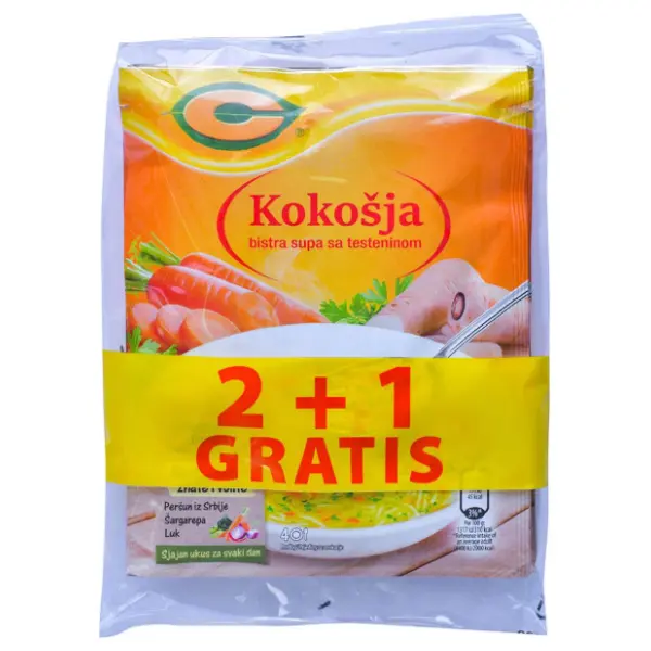 Supa C kokošija bistra 58g 2+1 gratis 0