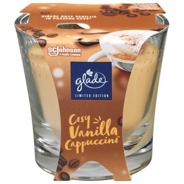 Sveća GLADE vanila cappuccino 129g 0