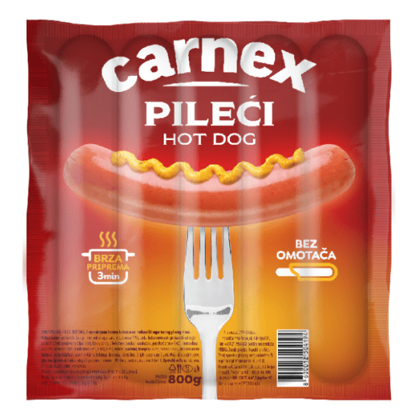 Viršle CARNEX Hot dog pileći 800g 0