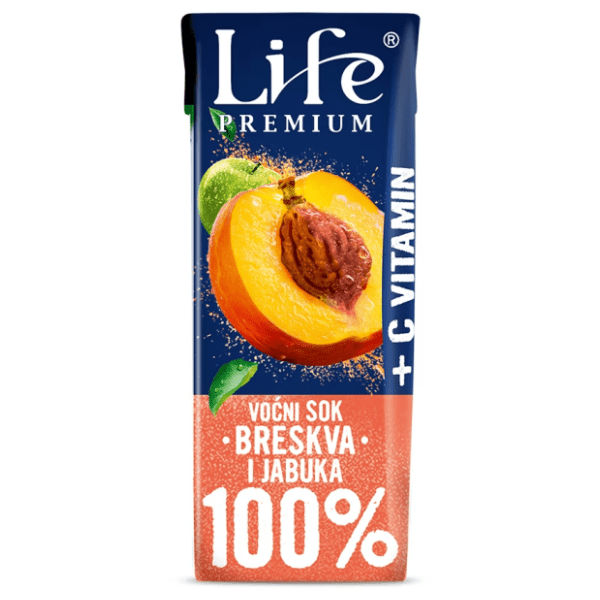 Voćni sok NECTAR Life premium breskva jabuka sa vitaminom C 0,2l 0