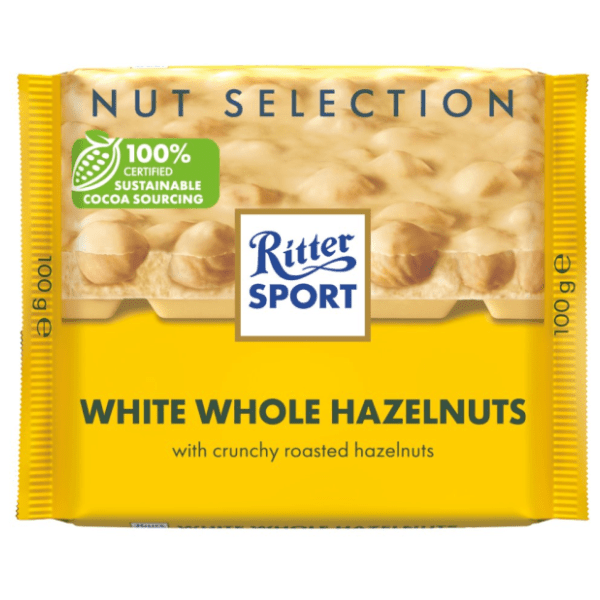 Bela čokolada RITTER SPORT celi lešnici 100g 0