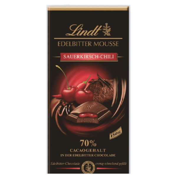 Čokolada LINDT tamna chili višnja 70% kakao 150g 0