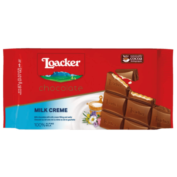 LOACKER čokolada mlečna 87g 0