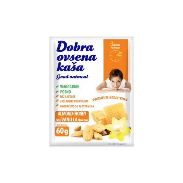 DOBRA OVSENA kaša badem med vanila 60g 0